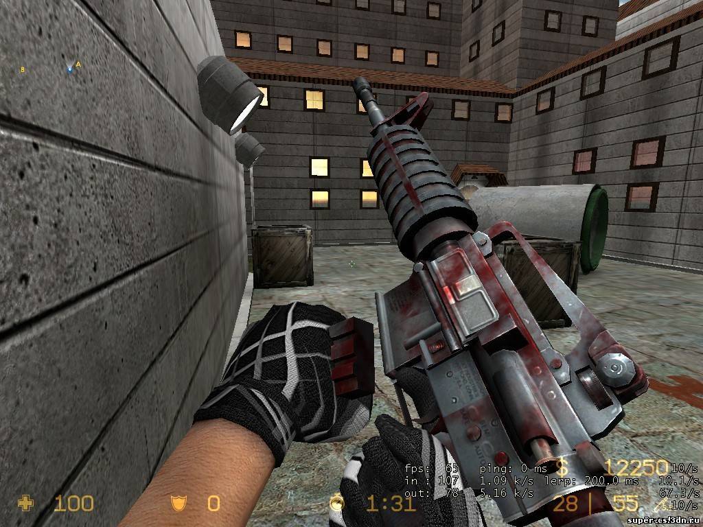 Скачать модель оружия Bloody M4A1  дл CS:S